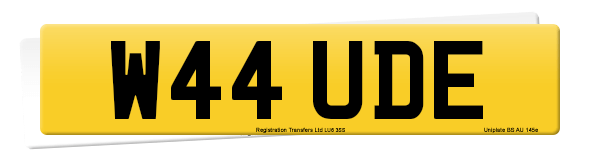 Registration number W44 UDE